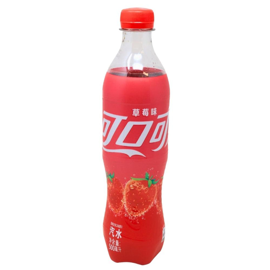 Coca Cola Strawberry (China) - 500mL - Soda - Chinese Candy - Strawberry Soda