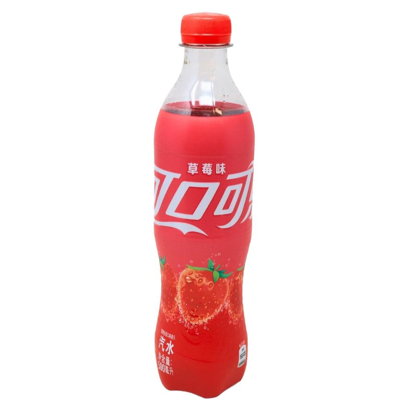 Coca Cola Strawberry (China) - 500mL - Soda - Chinese Candy - Strawberry Soda