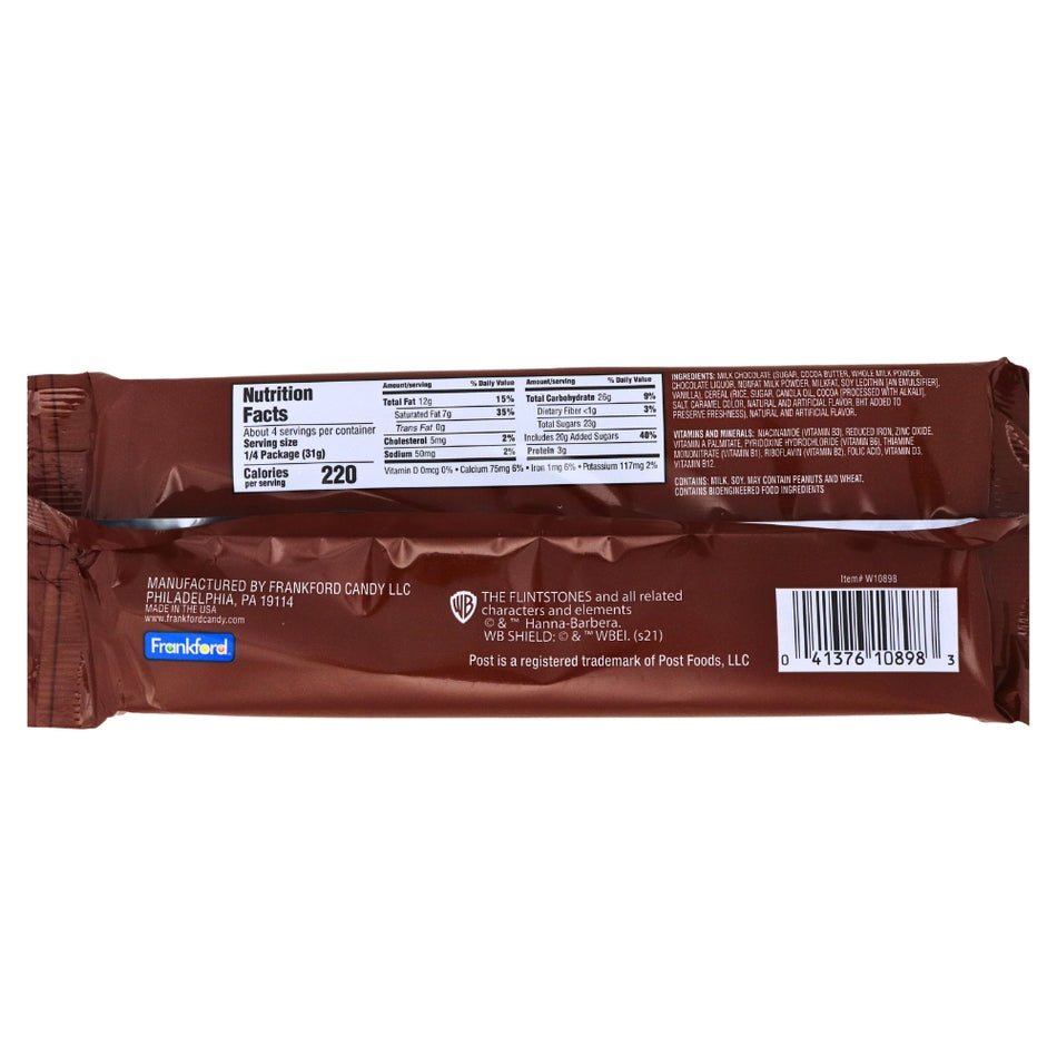 Cocoa Pebbles Milk Chocolate Bar XL - 125g Nutrition Facts Ingredients