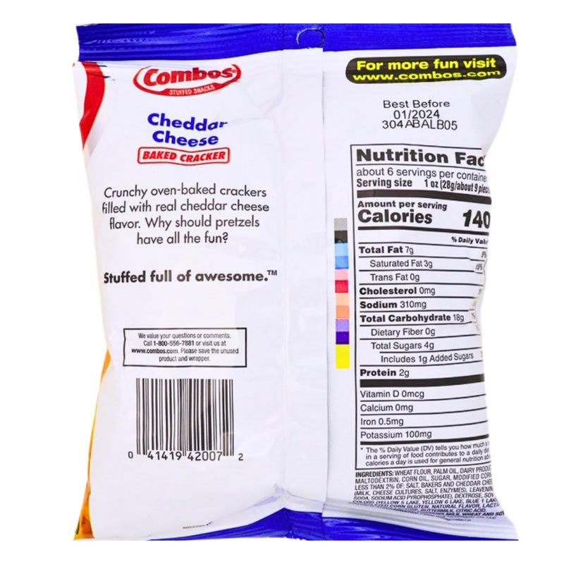 Combos Cheddar Cheese Cracker Large | Oven Baked Snacks