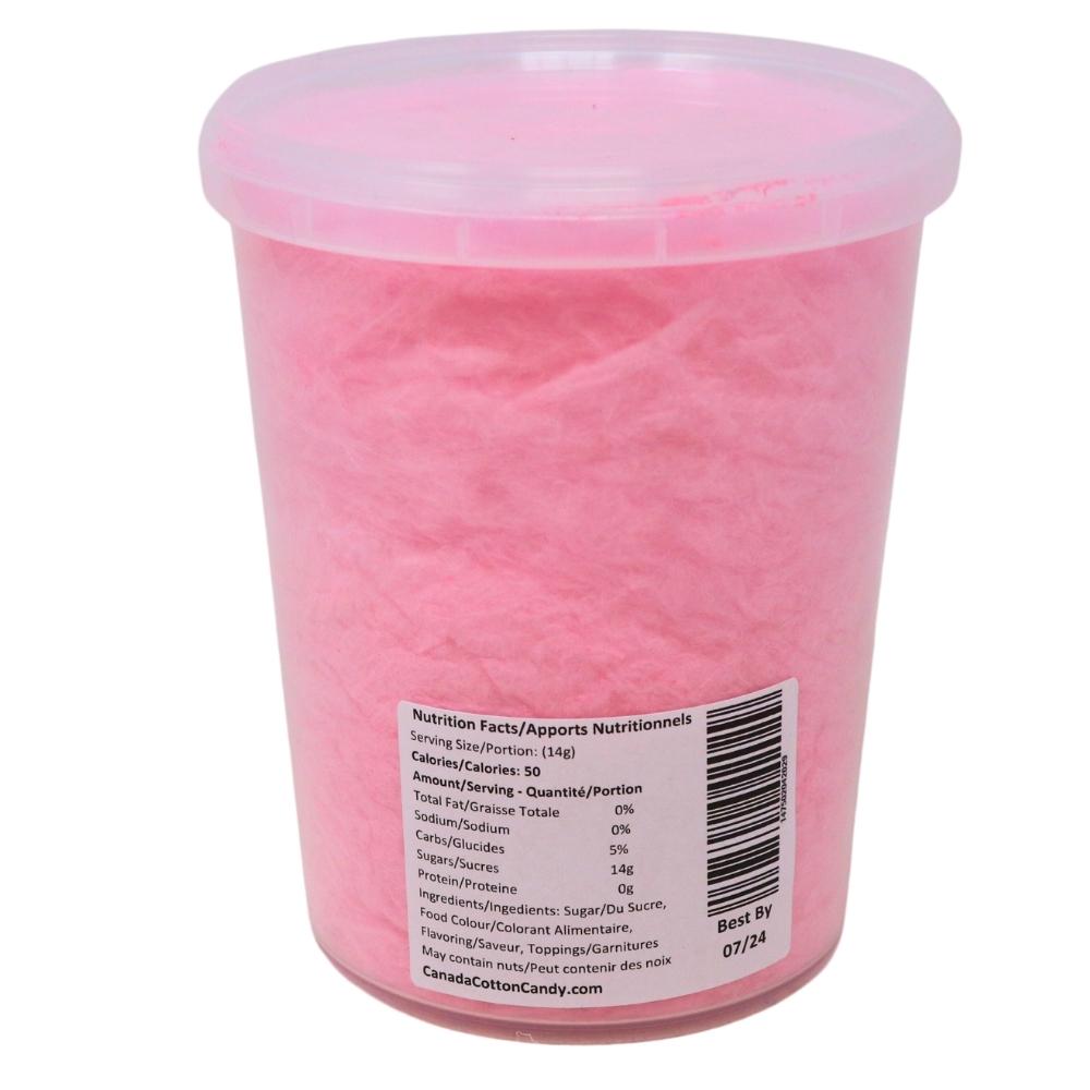 Cotton Candy Bubble Gum  - 60g Nutrition Facts Ingredients - pink candy