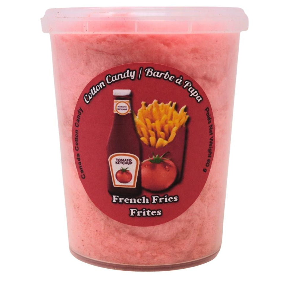 Cotton Candy French Fries & Ketchup  - 60g - Cotton Candy -  Old Fashioned Candy - National French Fry Day - French Fry Donut