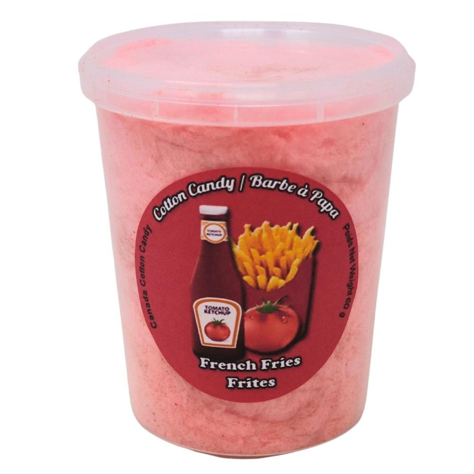 Cotton Candy French Fries & Ketchup  - 60g - Cotton Candy -  Old Fashioned Candy - National French Fry Day - French Fry Donut