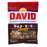 DAVID Bar-B-Q Jumbo Sunflower Seeds - 5.25 oz, DAVID Bar-B-Q Jumbo Sunflower Seeds, Satisfying crunch of sunflower seeds, Irresistible BBQ flavor, Ultimate snacking companion, Taste of summer all year round, BBQ delight and sunflower seed crunch, Davids sunflower seeds, davids seeds