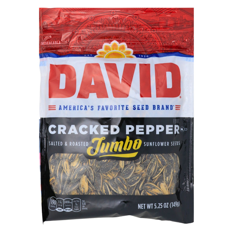 DAVID Cracked Pepper Jumbo Sunflower Seeds | Candy Funhouse