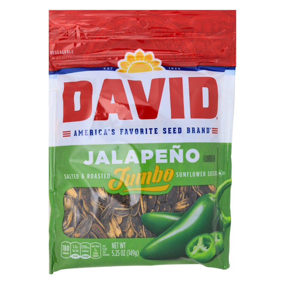 DAVID Jalapeno Jumbo Sunflower Seeds - 5.25 oz