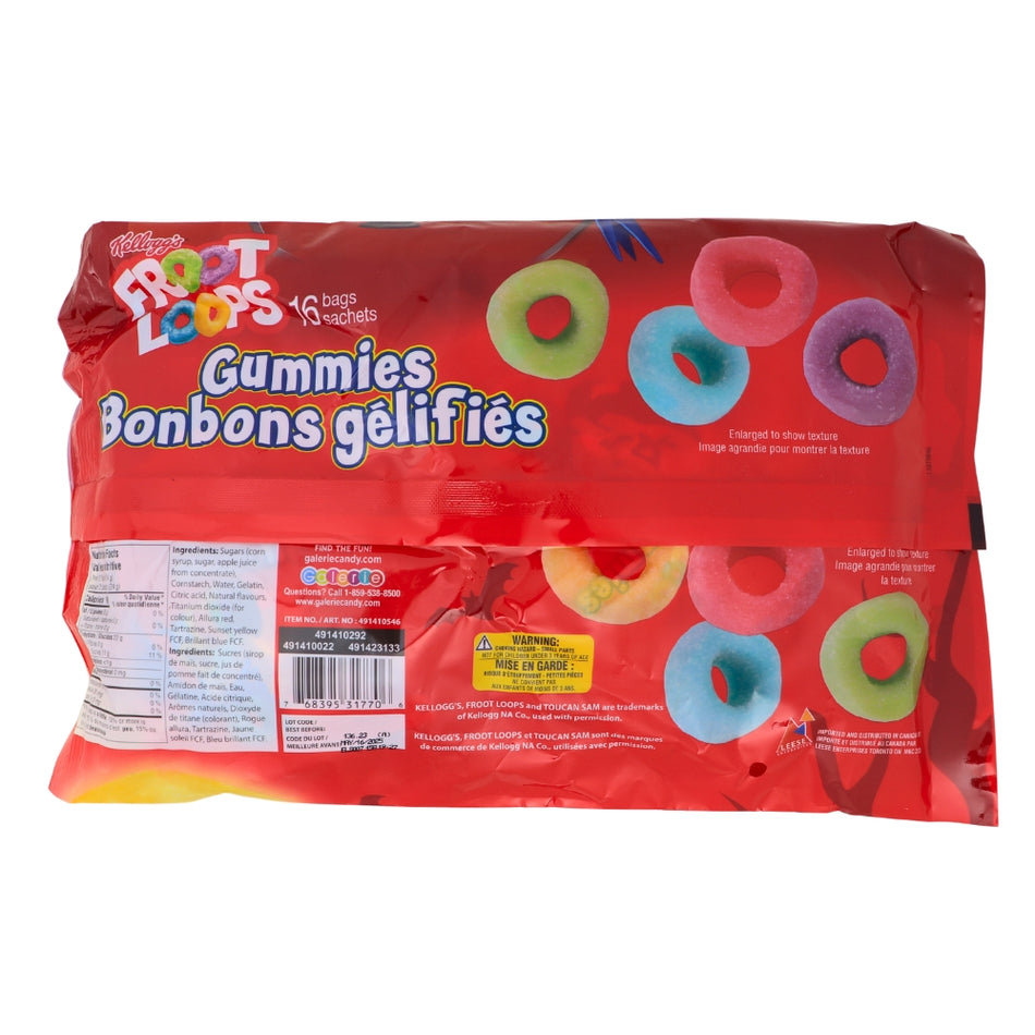 Froot Loops Gummies 16ct - 191g Nutrition Facts Ingredients-Froot Loops-Gummies-Gummy Candy-Fruit Candy