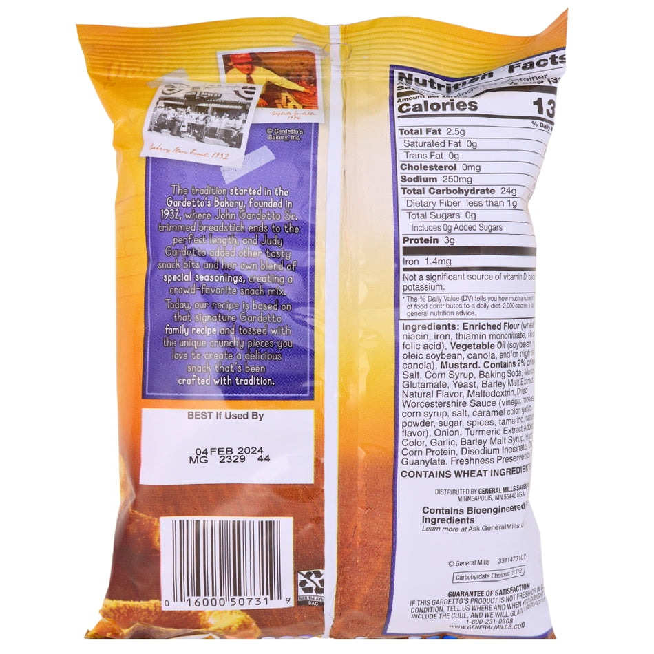 Gardetto's Deli Style Mustard Pretzel Mix 5.5oz Nutrition Facts Ingredients