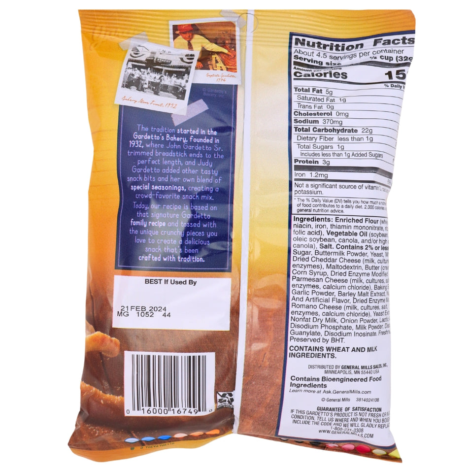 Gardettos Italian Cheese - 5.5oz Nutrition Facts Ingredients - Gardettos - American Snacks - Cheese Chips