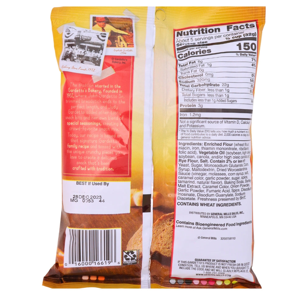 Gardettos Original - 5.5oz Nutrition Facts Ingredients - Gardettos - American Snacks