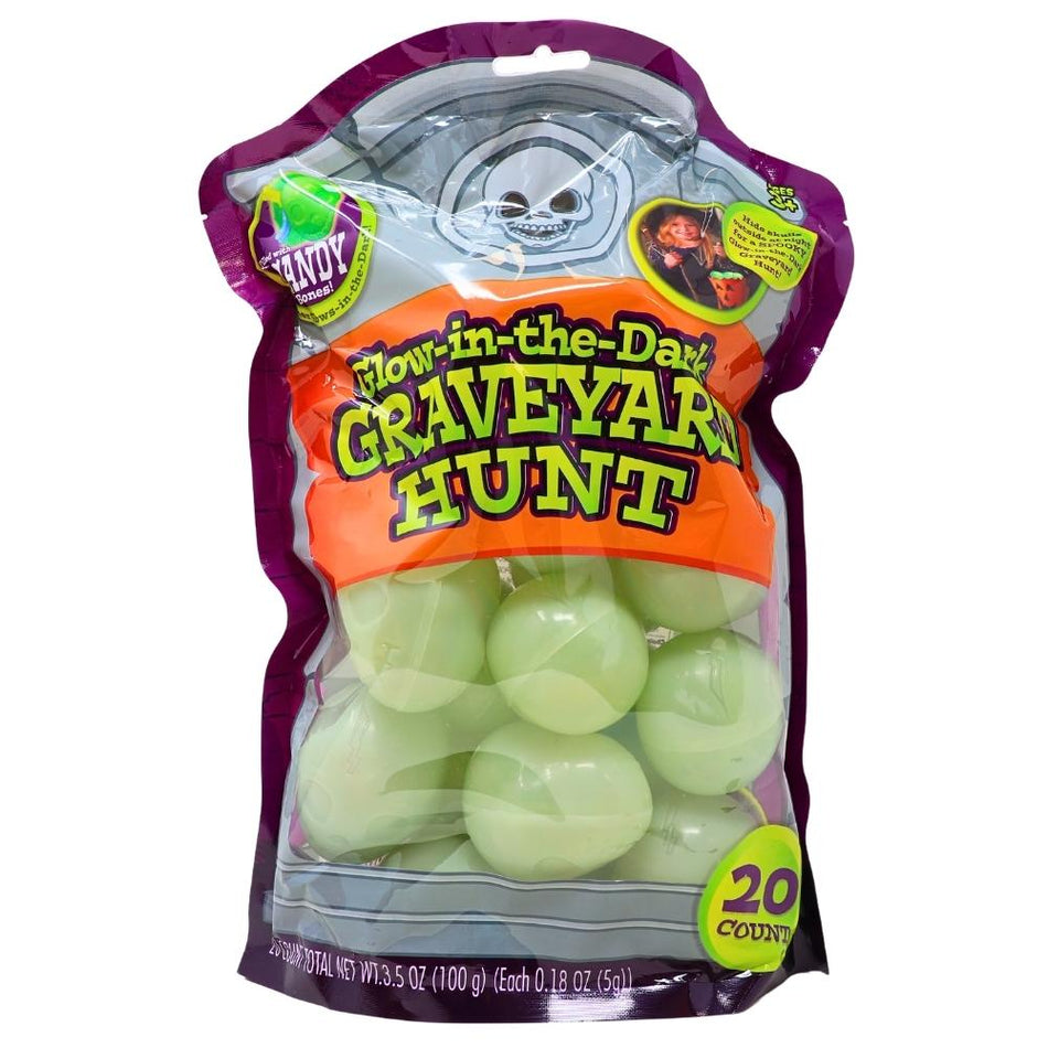 Glow in the Dark Halloween Graveyard Hunt 20ct - 100g -Halloween Candy - Glow In The Dark - Party Favor