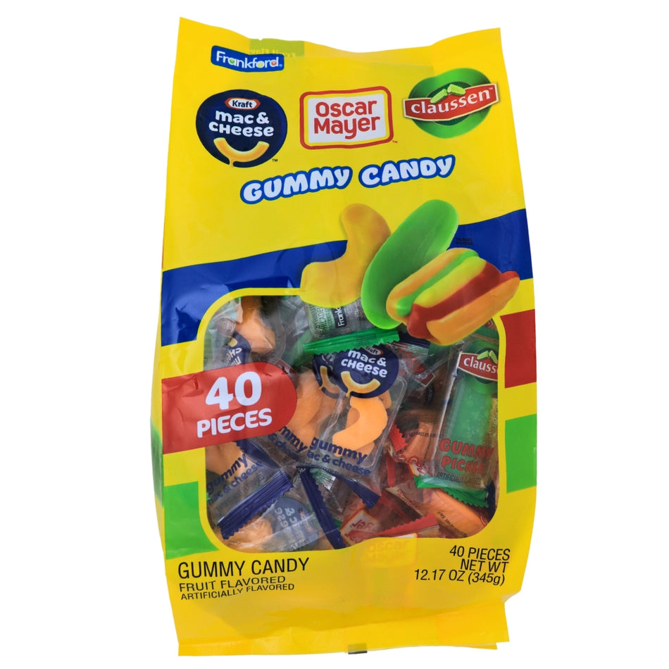 Kraft Heinz Assorted Gummy Bag 40ct-Gummy Candy-Assorted Candy-Bulk Candy-Claussen Pickles-Gummy Hot Dog