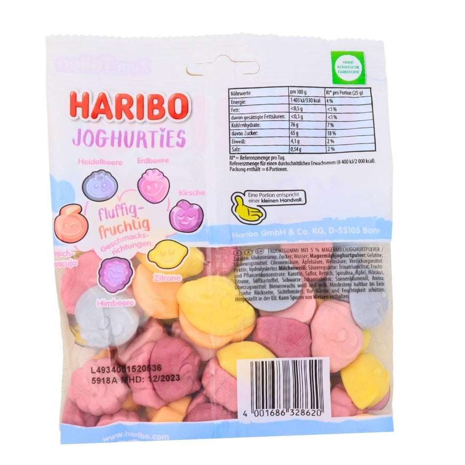 Haribo Joghurties - 175g Nutrition Facts Ingredients, Haribo Joghurties, creamy yogurt, chewy candy, candy heaven, candy funhouse
