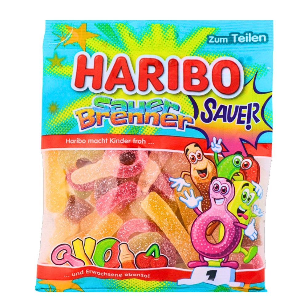 Haribo Sauer Brenner - 175g, Haribo Sauer Brenner, Sour Gummy Candy, Sweet and Sour Delight, Flavor Adventure, Mouth-Puckering Fun, Whimsical Treats, Satisfy Your Sour Tooth