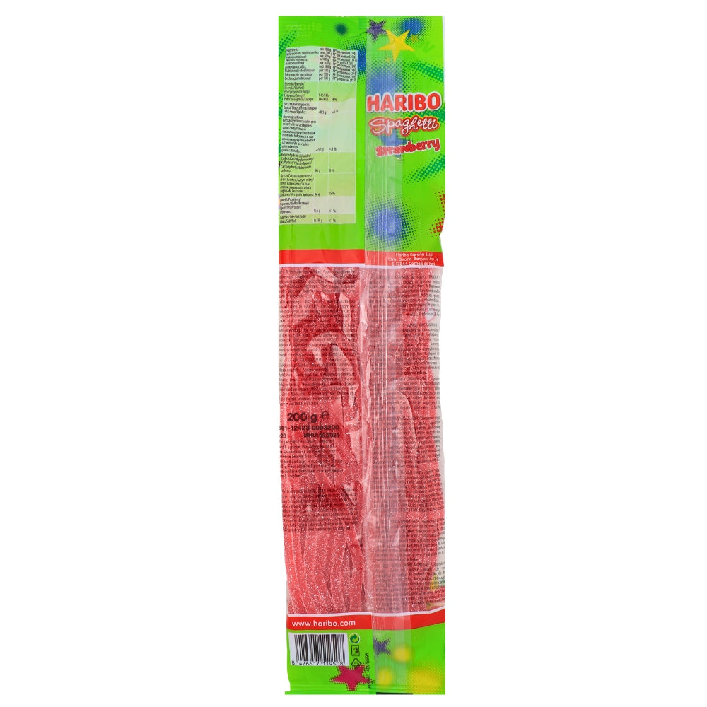 Haribo Spaghetti Strawberry - 200g Nutrition Facts Ingredients -Sour Spaghetti Candy - Strawberry Candy 