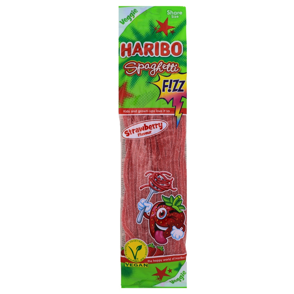 Haribo Spaghetti Strawberry - 200g - Sour Spaghetti Candy - Strawberry Candy 
