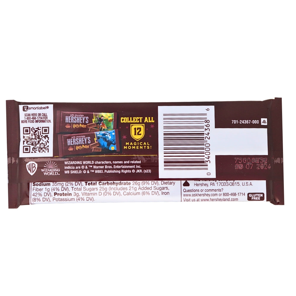 Herhsey's Milk Chocolate Harry Potter - 1.55oz Nutrition Facts Ingredients