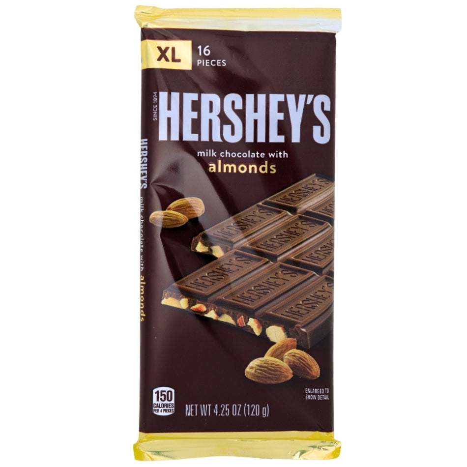 Hershey's Milk Chocolate with Almonds XL - 4.25oz-Milk chocolate-chocolate covered almonds