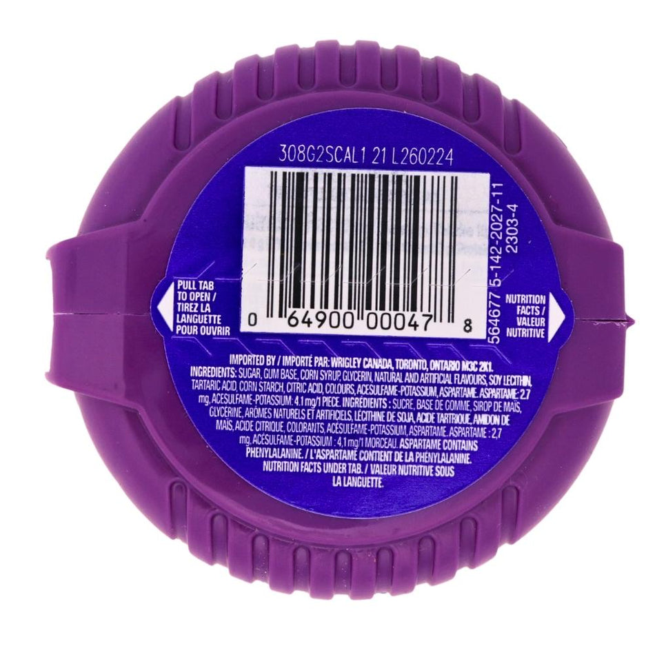Hubba Bubba Gushing Grape Bubble Gum Tape - 56g Nutrition Facts Ingredients, retro candy, retro gum, hubba bubba, hubba bubba bubble gum, hubba bubba chewing gum