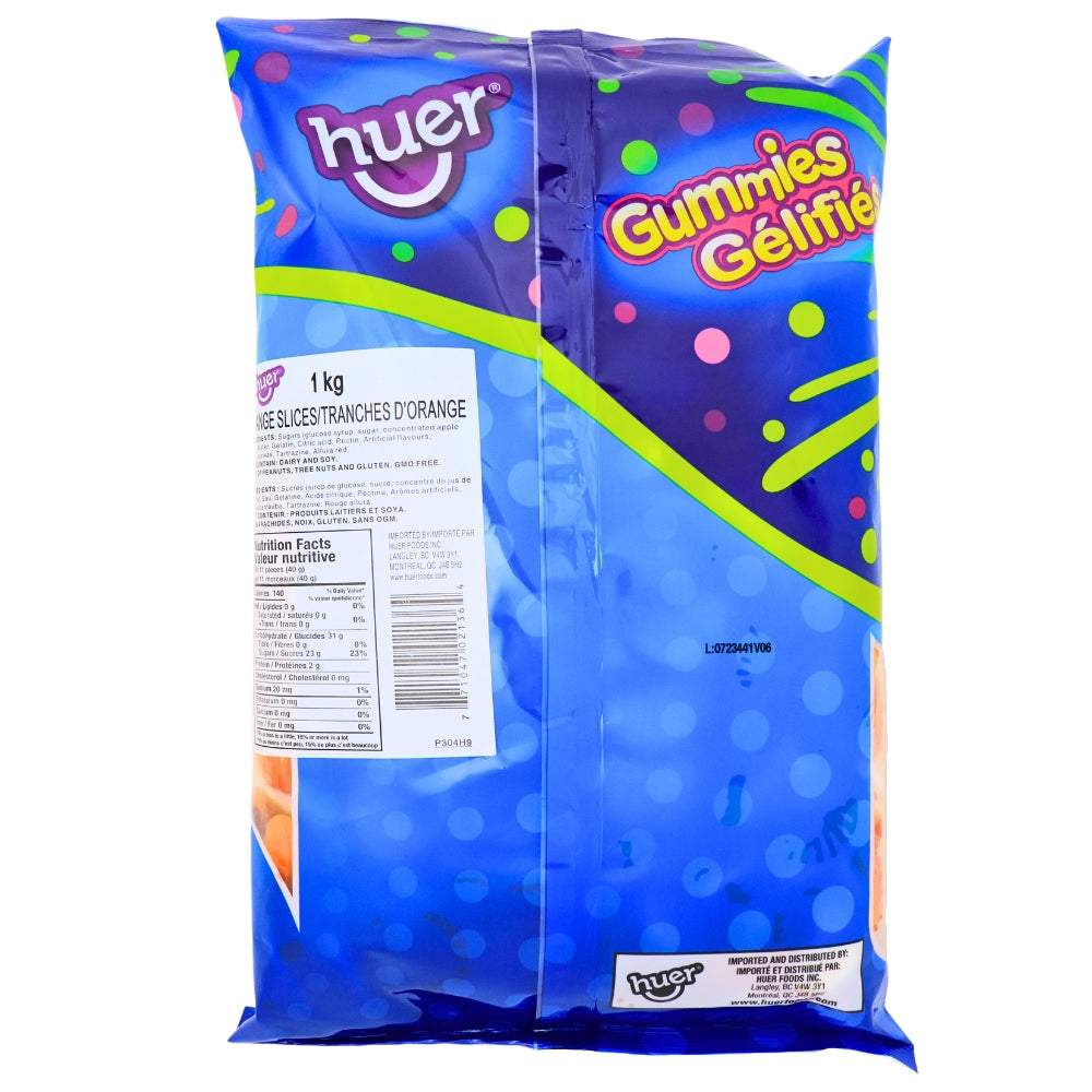 Huer Orange Slices - 1kg Nutrition Facts Ingredients