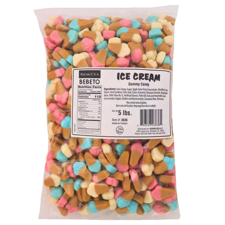 Kervan Ice Cream Gummy Candy Nutrition Facts Ingredients-Gummies-Ice Cream Candy-Bulk Candy-Gummy Candy-Halal Candy