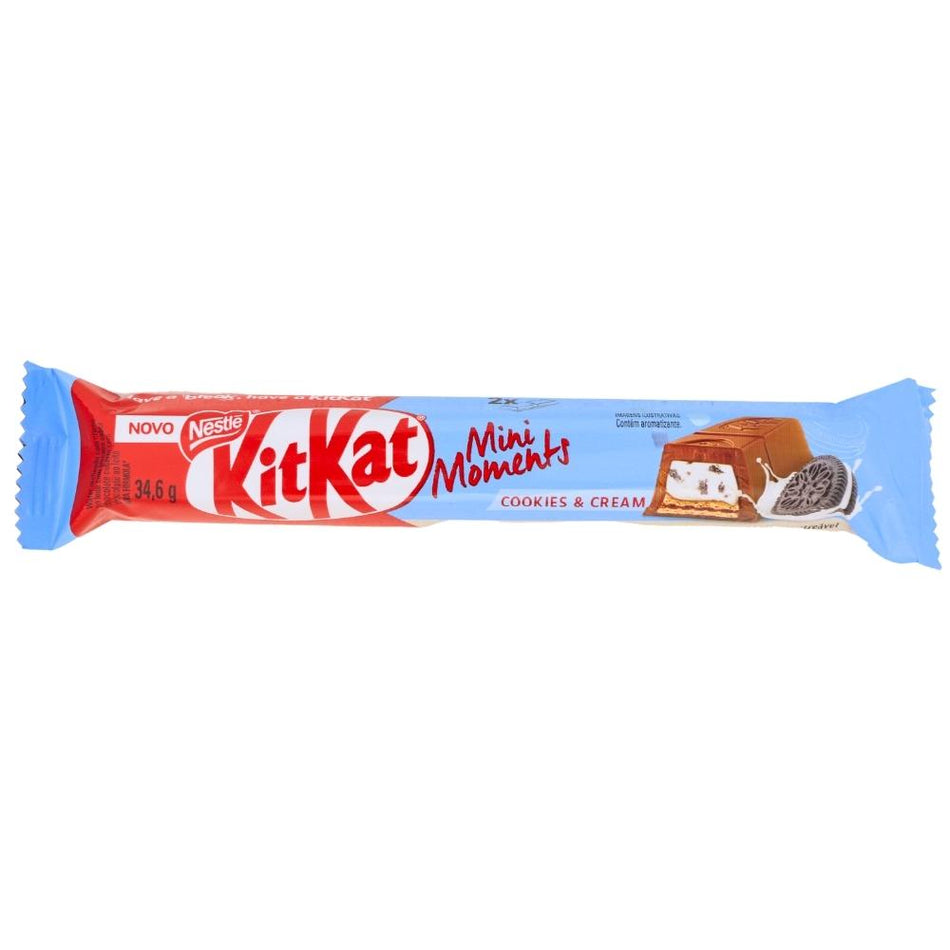 KitKat Mini Moments: Cookies and Cream (Brazil) - 39.6g -Kit Kat - Brazilian Candy - Cookies and Cream - Chocolate Bar