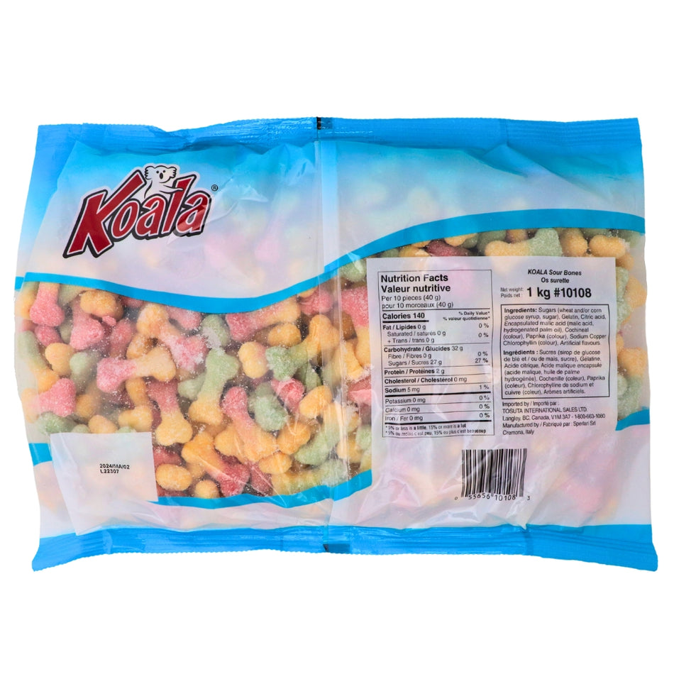 Koala Sour Bones Gummies-1 kg Nutrition Facts Ingredients