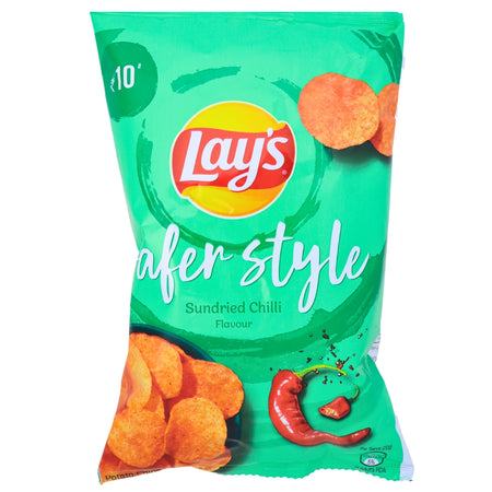 Lays Wafer Style Sundried Chili (India) - 26g-Lays-Indian Snacks-Spicy Chips-Hot Chips