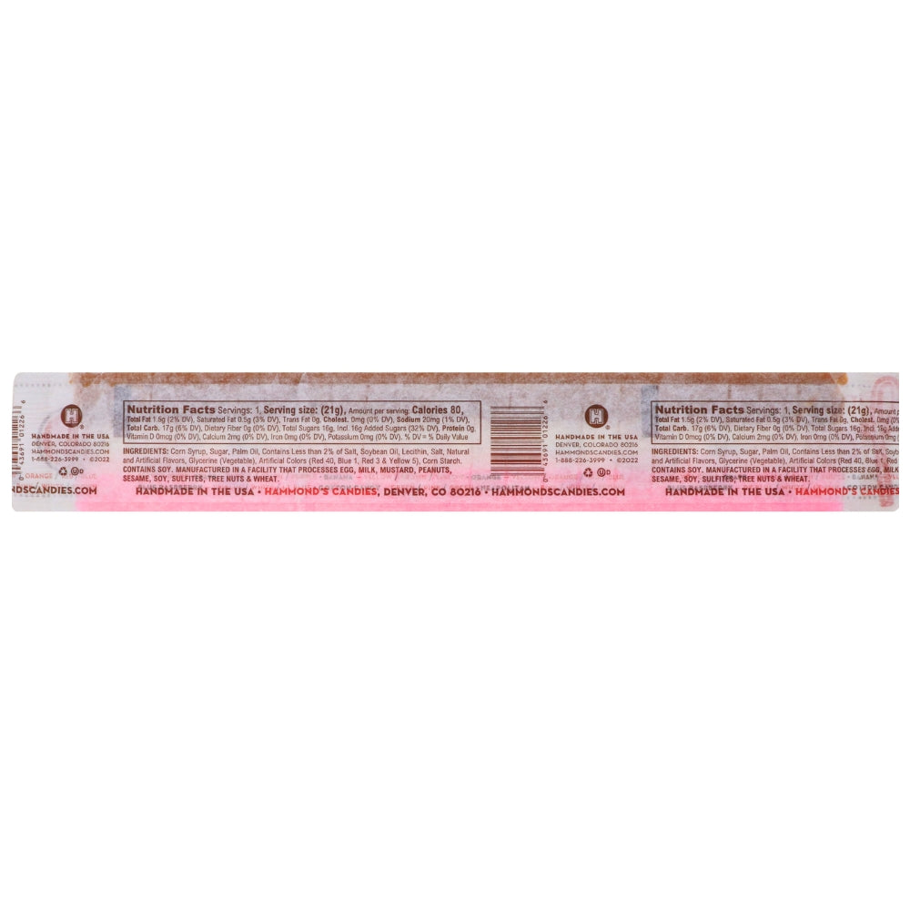 McCraws Neapolitan Taffy - 21g Nutrition Facts Ingredients