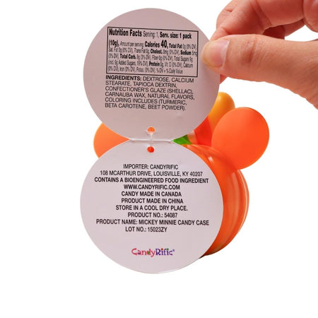 Micket & Minnie Pumpkin Charachter Case Nutrition Facts Ingredients - Halloween Candy