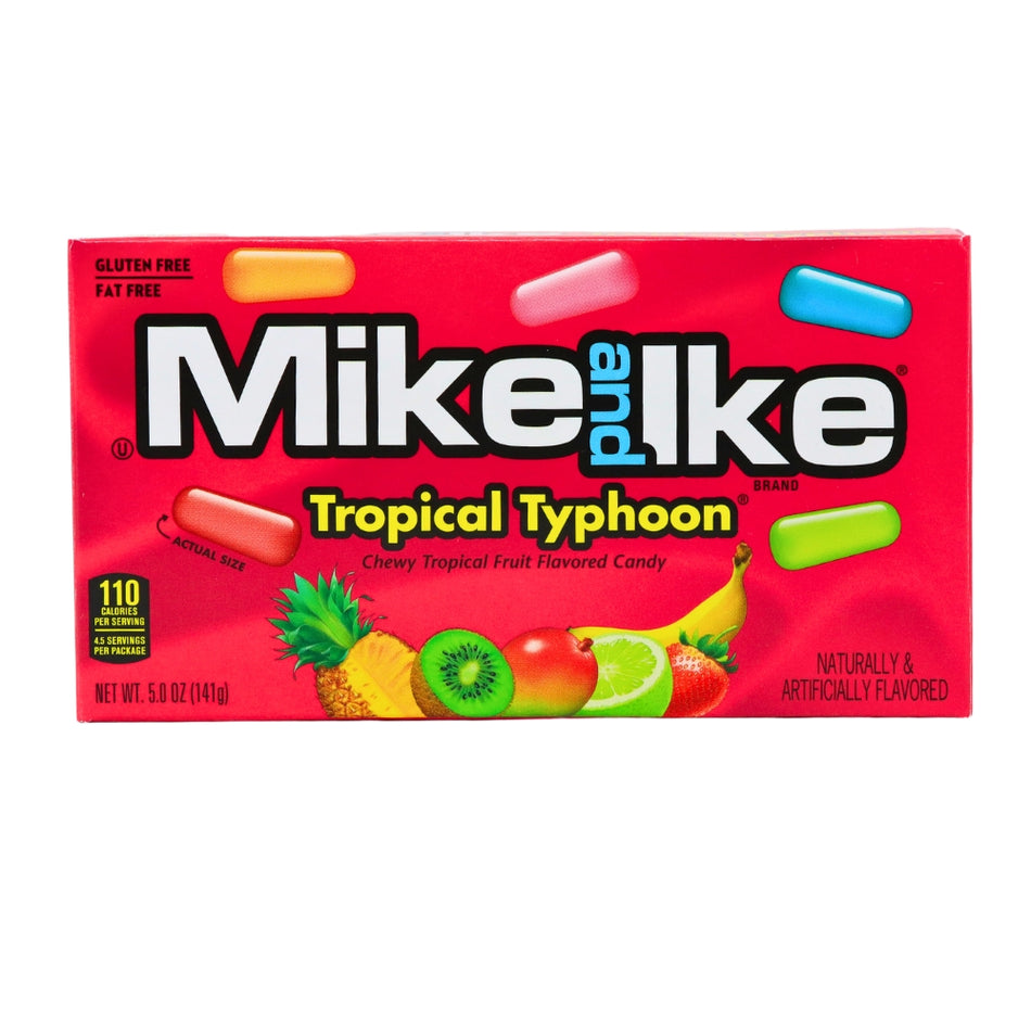 Mike and Ike Tropical Typhoon Theatre Pack - 5oz, Mike and Ike Tropical Typhoon, Tropical fruit candy, Exotic flavors, Chewy candy, Luau in your mouth, Mango candy, Pineapple candy, Tropical paradise, Fruit-flavored sweets, Candy Funhouse delights, Theatre Pack candy, Flavor wave, Taste bud adventure