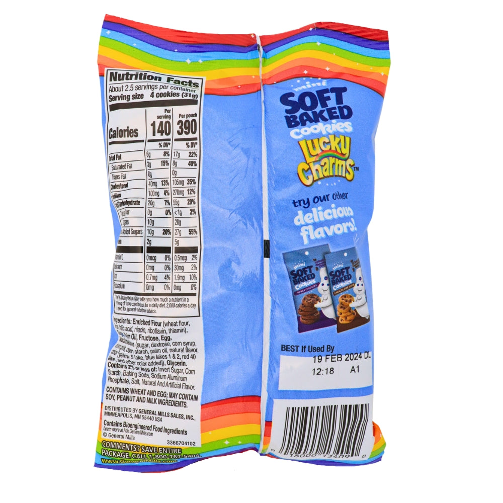 Pillsbury Mini Soft Baked Cookies Lucky Charms - 3oz  Nutrition Facts Ingredients