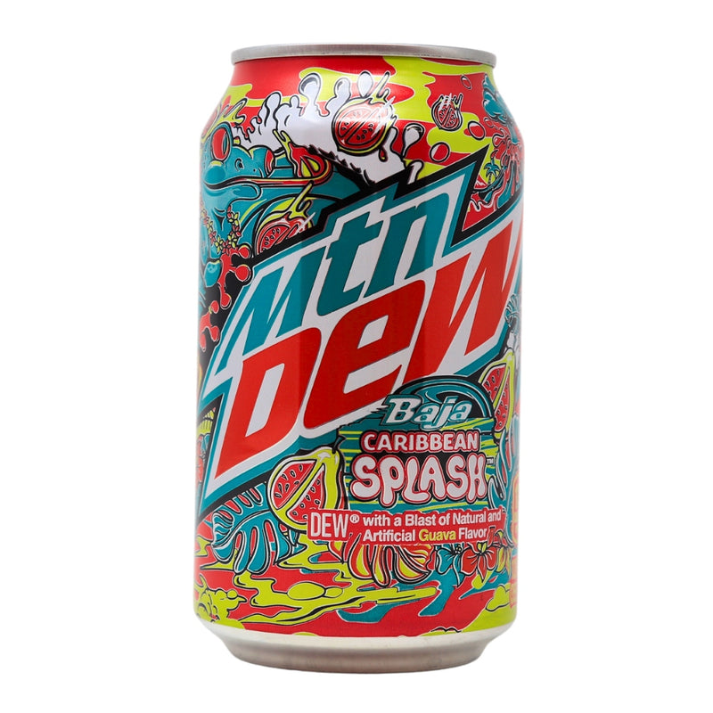 Mountain Dew Baja Caribbean Splash - 355mL- Mountain Dew Flavors-Tropical Soda