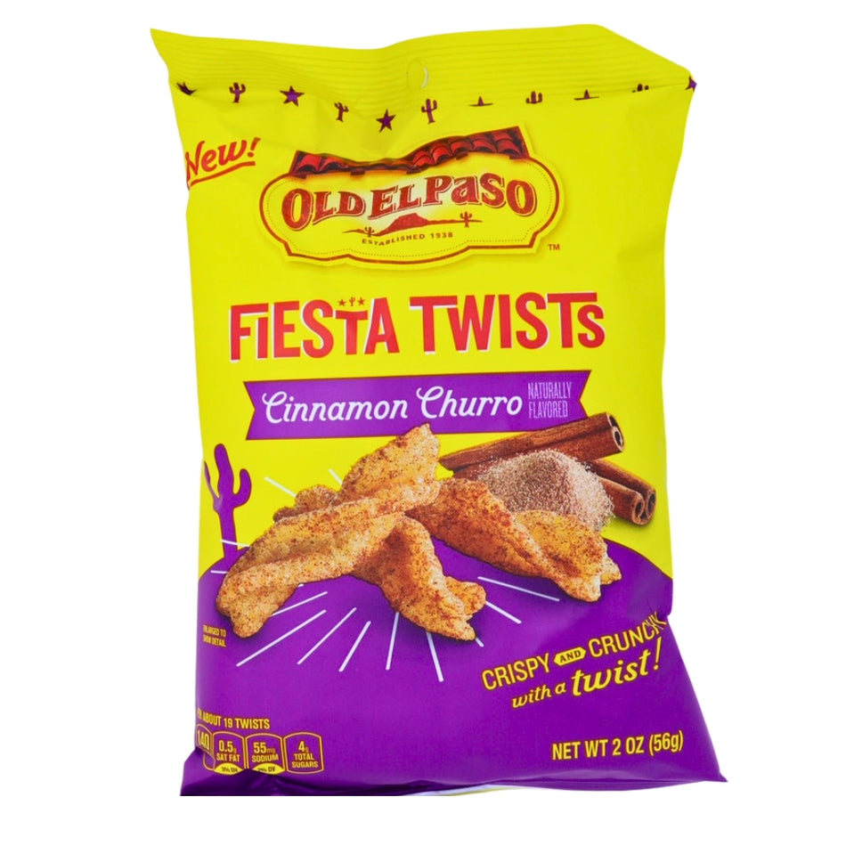 Old El Paso Fiesta Twists Cinnamon - 2oz - Mexican Snacks - Cinnamon Chips - Old El Paso