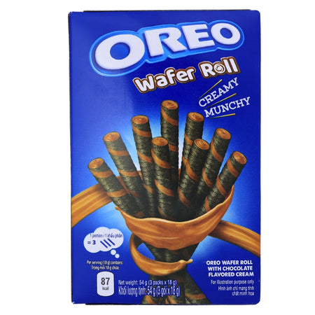 Oreo Wafer Roll Chocolate - 54g (Vietnam)-Oreos - Oreo Wafers-Oreo Chocolate 