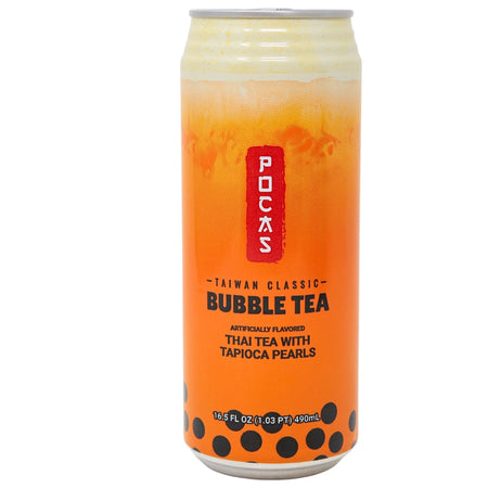 Pocas Bubble Tea with Tapioca Pearls Thai Tea - 16.5oz
