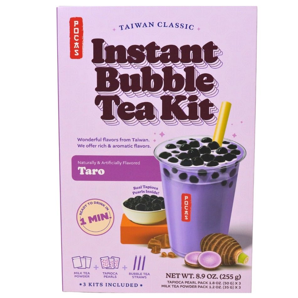 Pocas DIY Bubble Tea Kit Taro 3 Pack -  9oz-Bubble Tea Taro-Bubble Tea-Boba Kit