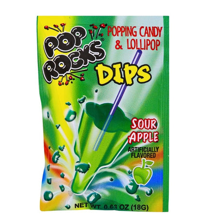 Pop Rocks Dips Sour Green Apple, pop rocks, pop rocks candy, pop rocks dips, green apple pop rocks