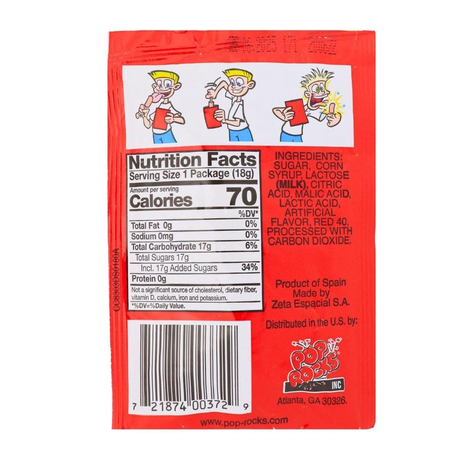 Pop Rocks Dips Sour Strawberry Nutrition Facts Ingredients
