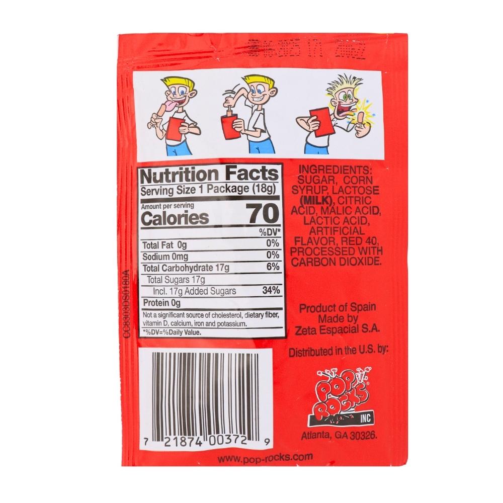 Pop Rocks Dips Sour Strawberry Nutrition Facts Ingredients