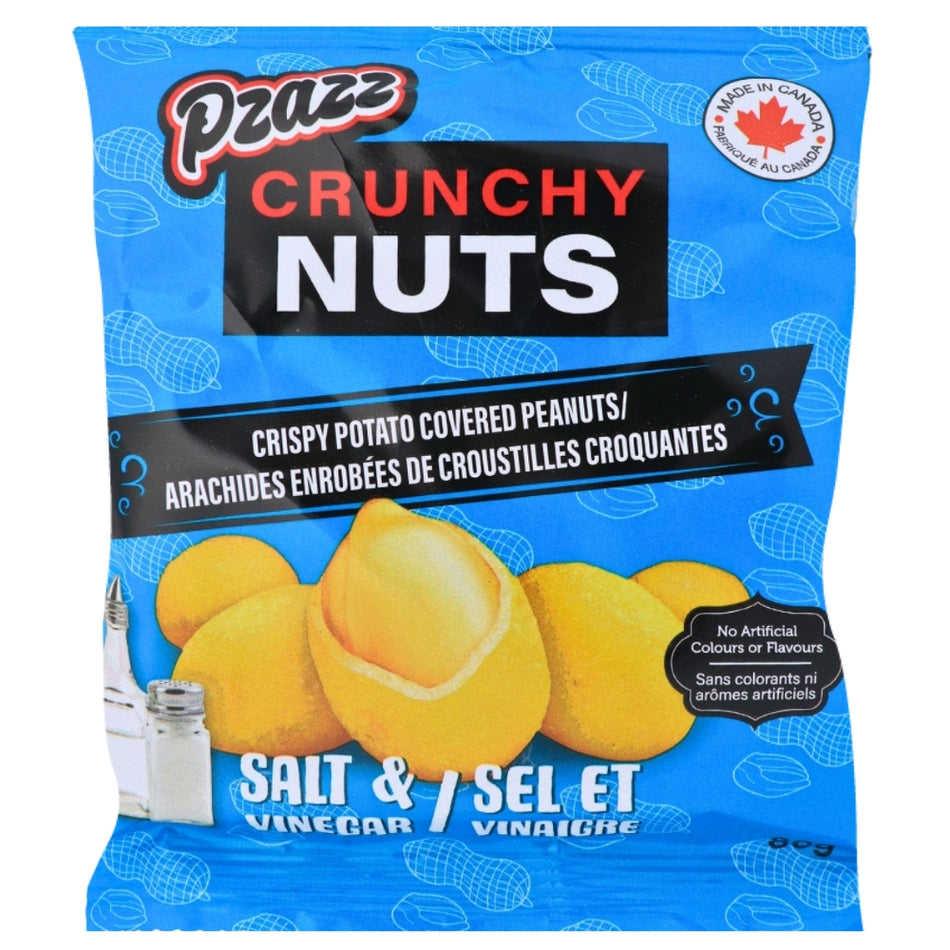 Pzazz Crunchy Nuts Salt & Vinegar 80g-Salt and vinegar chips-Salt and vinegar seasoning-Canadian food