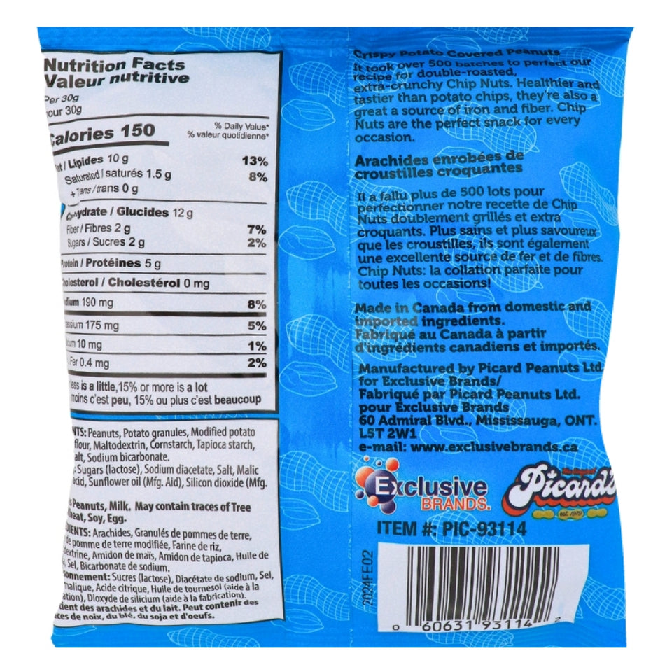 Pzazz Crunchy Nuts Salt & Vinegar 80g Nutrition Facts Ingredients-Salt and vinegar chips-Salt and vinegar seasoning-Canadian food