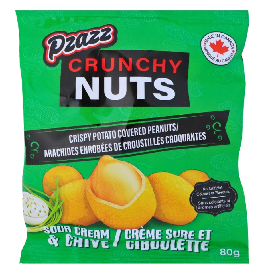 Pzazz Crunchy Nuts Sour Cream - 80g-Sour Cream dip-Canadian Food-Spiced Nuts