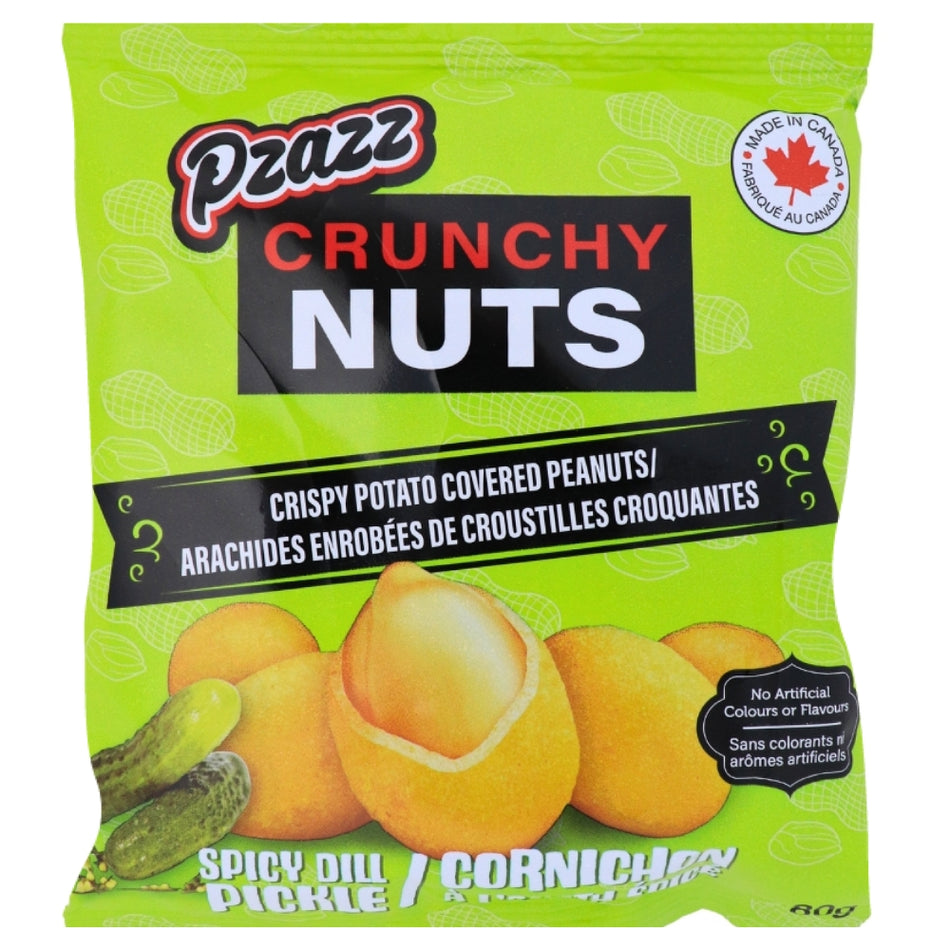Pzazz Crunchy Nuts Spicy Dill Pickle - 80g-Canadian Food-Spicy Pickles-Hot Nuts