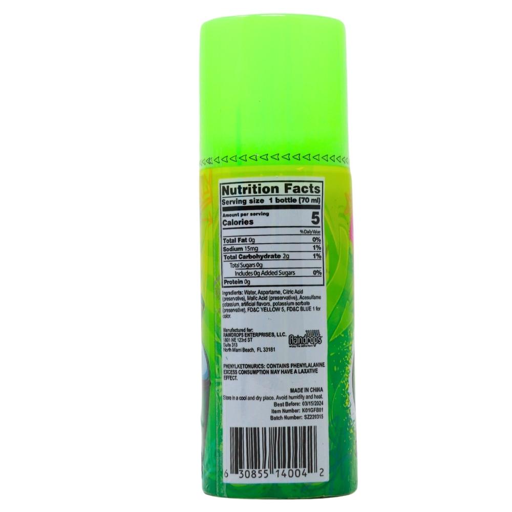 Raindrops Graffiti Splash - Spray Candy - 2.3oz - 2.3oz Nutrition Facts Ingredients 