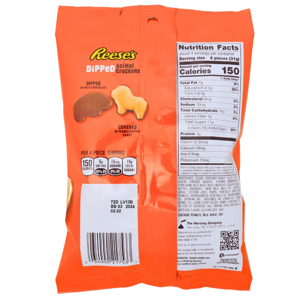Reese Dipped Animal Crackers - 4.25oz Nutrition Facts Ingredients, Reeses, reeses chocolate, reese, reese chocolate, reeses peanut butter cups, new peanut butter cups, new reeses, reeses animal crackers