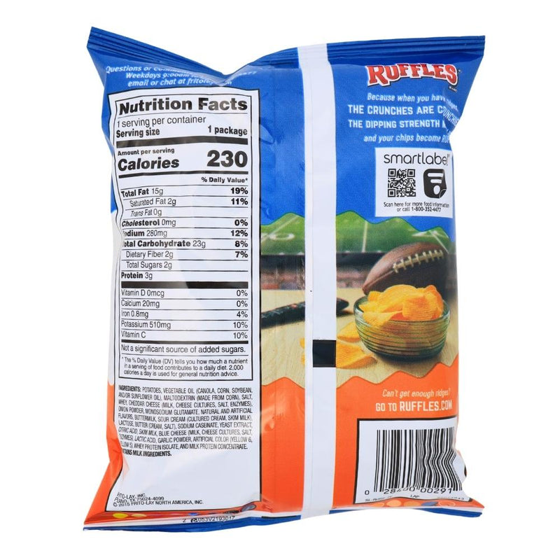 Ruffles Cheddar and Sour Cream - 1.5oz Nutrition Facts Ingredients