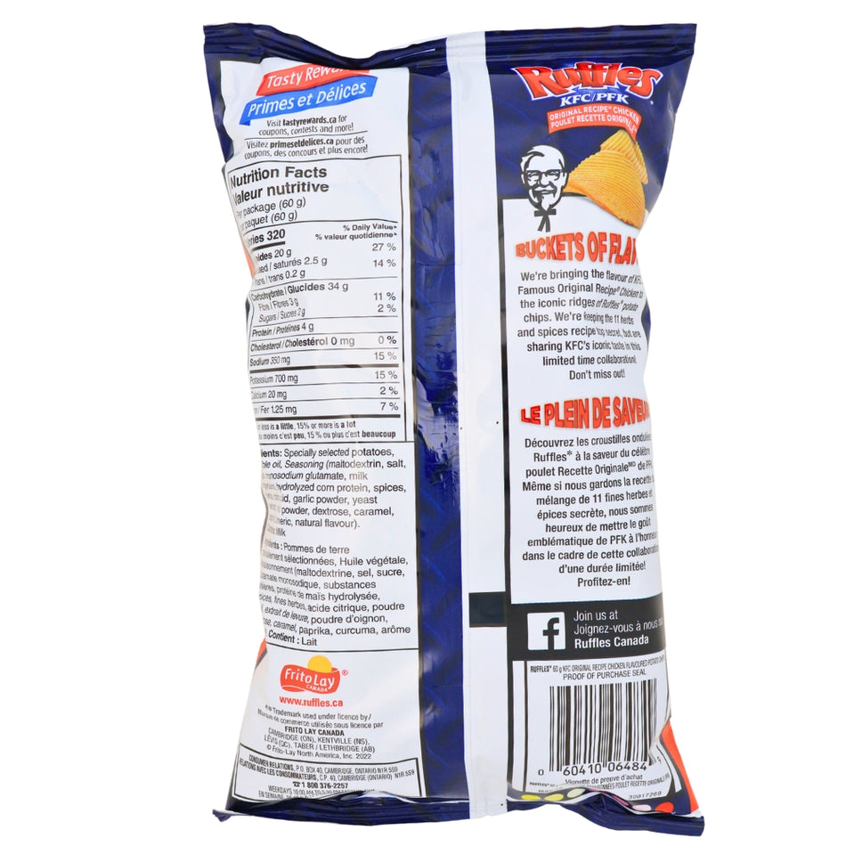 Ruffles KFC - 60g Nutrition Facts Ingredients - Ruffles - Ruffles Chips - American Snacks