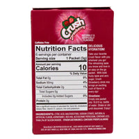 Crush Singles to Go Strawberry Drink Mix - 18g Nutrition Facts Ingredients-Crush soda-Strawberry crush-Flavored water 
