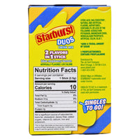 Starburst Duos Singles to Go Blue Raspberry Lemon Nutrition Facts Ingredients